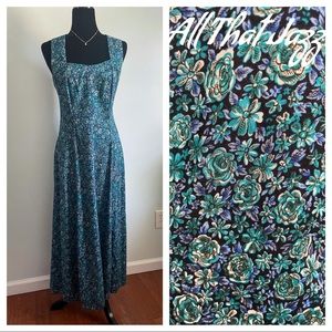 Vintage All That Jazz Blue Floral Dress, Size 7/8